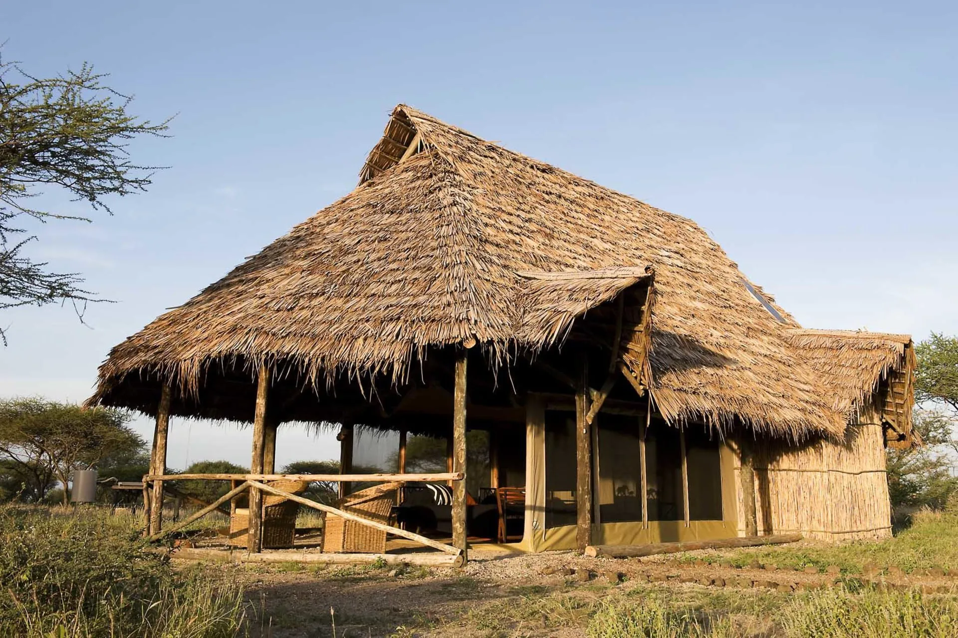 Safari tent with views of Kilimanjaro at Kambi ya Tembo