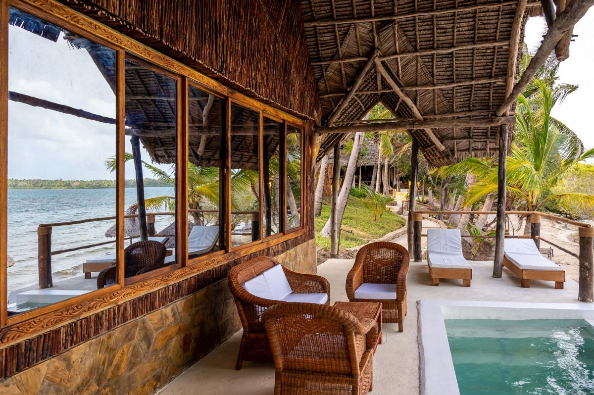 Luxury bungalow at Pole Pole Bungalow Resort, Mafia Island Tanzania